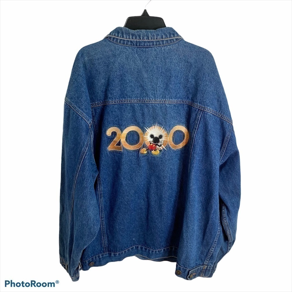Vintage Disney 2000 Denim Jacket XL Y2K Mickey Mouse Jean Coat